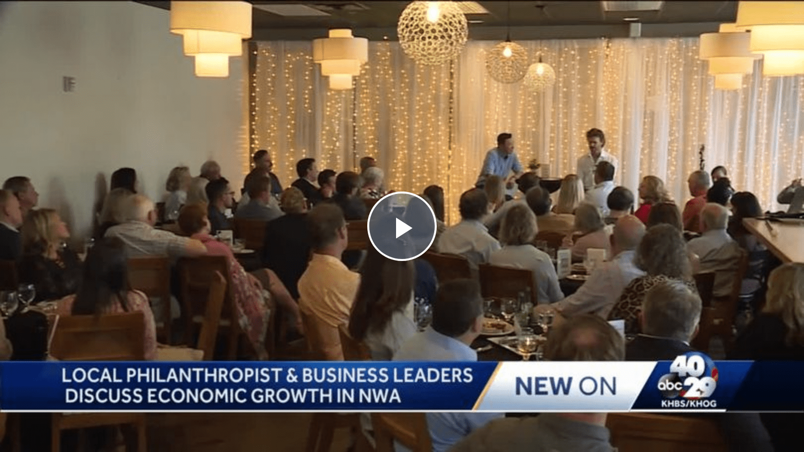 Screenshot at Local philanthropist and business leaders discuss economic growth in NWA